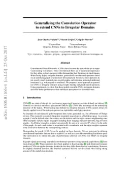 Generalizing the Convolution Operator to extend CNNs to Irregular
  Domains