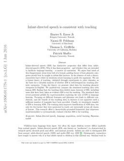 Infant directed speech is consistent with teaching