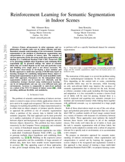 Reinforcement Learning for Semantic Segmentation in Indoor Scenes