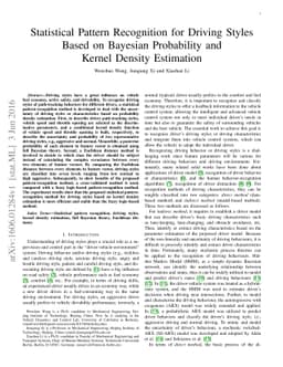 Statistical Pattern Recognition for Driving Styles Based on Bayesian
  Probability and Kernel Density Estimation