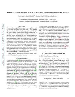 A Deep Learning Approach to Block-based Compressed Sensing of Images