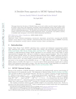 A Dirichlet Form approach to MCMC Optimal Scaling