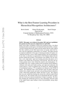 What is the Best Feature Learning Procedure in Hierarchical Recognition
  Architectures?