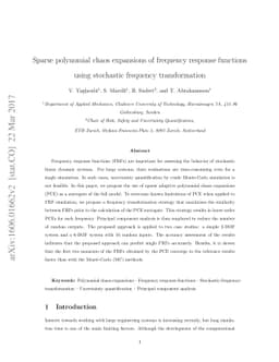 Sparse polynomial chaos expansions of frequency response functions using
  stochastic frequency transformation