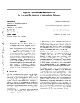 Bayesian Poisson Tucker Decomposition for Learning the Structure of
  International Relations