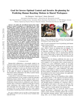 Goal Set Inverse Optimal Control and Iterative Re-planning for
  Predicting Human Reaching Motions in Shared Workspaces