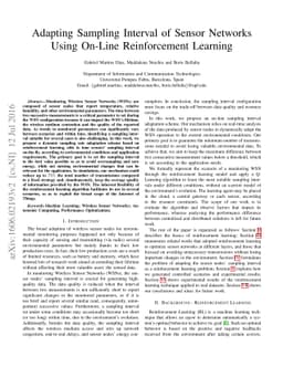 Adapting Sampling Interval of Sensor Networks Using On-Line
  Reinforcement Learning