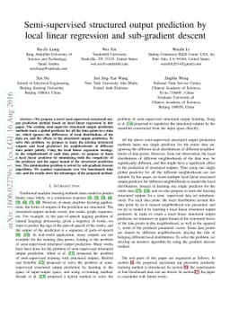 Semi-supervised structured output prediction by local linear regression
  and sub-gradient descent