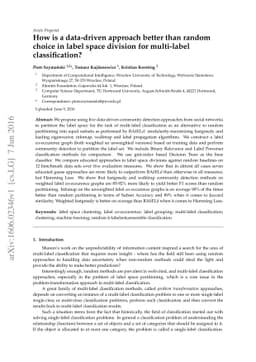 How is a data-driven approach better than random choice in label space
  division for multi-label classification?