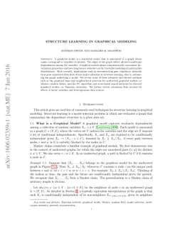 Structure Learning in Graphical Modeling