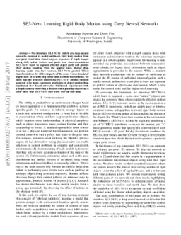 SE3-Nets: Learning Rigid Body Motion using Deep Neural Networks