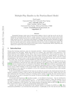 Multiple-Play Bandits in the Position-Based Model