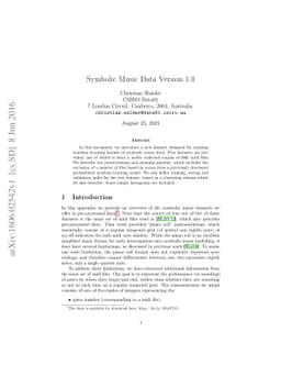Symbolic Music Data Version 1.0