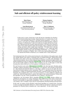 Safe and Efficient Off-Policy Reinforcement Learning
