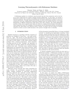 Learning Thermodynamics with Boltzmann Machines