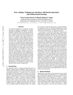 Face valuing: Training user interfaces with facial expressions and
  reinforcement learning
