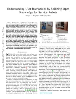 Understanding User Instructions by Utilizing Open Knowledge for Service
  Robots
