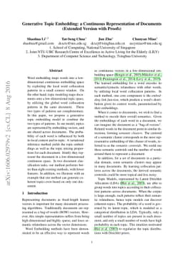 Generative Topic Embedding: a Continuous Representation of Documents
  (Extended Version with Proofs)