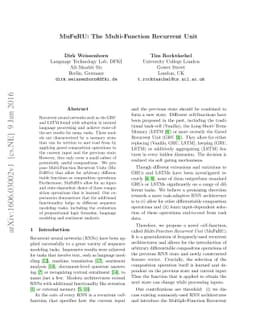 MuFuRU: The Multi-Function Recurrent Unit