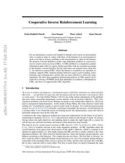 Cooperative Inverse Reinforcement Learning