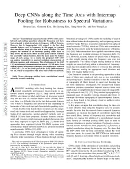 Deep CNNs along the Time Axis with Intermap Pooling for Robustness to
  Spectral Variations