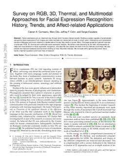 Survey on RGB, 3D, Thermal, and Multimodal Approaches for Facial
  Expression Recognition: History, Trends, and Affect-related Applications
