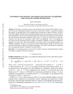 Extended Gauss-Newton and ADMM-Gauss-Newton Algorithms for Low-Rank
  Matrix Optimization