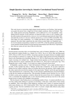 Simple Question Answering by Attentive Convolutional Neural Network