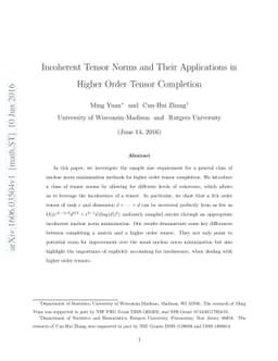 Incoherent Tensor Norms and Their Applications in Higher Order Tensor
  Completion