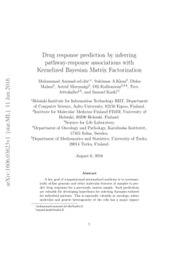 Drug response prediction by inferring pathway-response associations with
  Kernelized Bayesian Matrix Factorization
