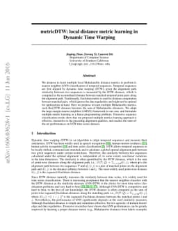 metricDTW: local distance metric learning in Dynamic Time Warping