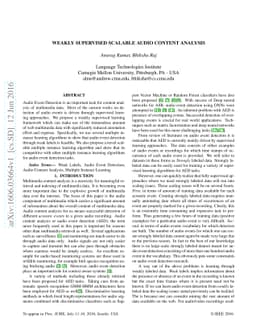 Weakly Supervised Scalable Audio Content Analysis