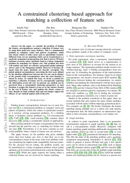 A constrained clustering based approach for matching a collection of
  feature sets