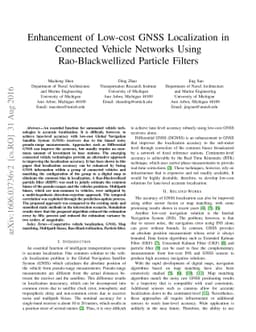 Enhancement of Low-cost GNSS Localization in Connected Vehicle Networks
  Using Rao-Blackwellized Particle Filters