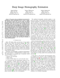Deep Image Homography Estimation