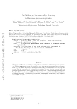 Prediction performance after learning in Gaussian process regression