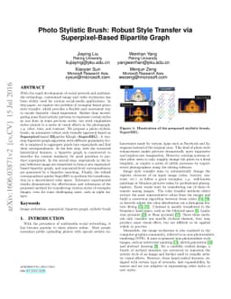 Photo Stylistic Brush: Robust Style Transfer via Superpixel-Based
  Bipartite Graph