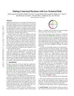 Making Contextual Decisions with Low Technical Debt