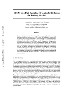 DCNNs on a Diet: Sampling Strategies for Reducing the Training Set Size