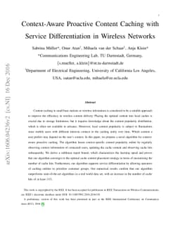 Context-Aware Proactive Content Caching with Service Differentiation in
  Wireless Networks