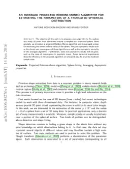 An averaged projected Robbins-Monro algorithm for estimating the
  parameters of a truncated spherical distribution