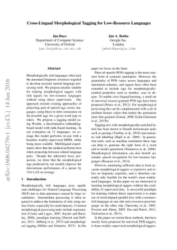Cross-Lingual Morphological Tagging for Low-Resource Languages