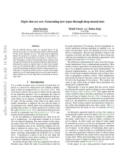 Digits that are not: Generating new types through deep neural nets