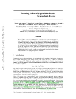 Learning to learn by gradient descent by gradient descent