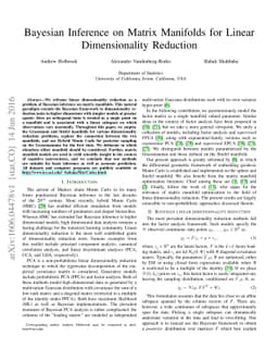 Bayesian Inference on Matrix Manifolds for Linear Dimensionality
  Reduction