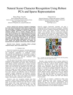 Natural Scene Character Recognition Using Robust PCA and Sparse
  Representation