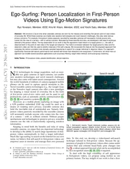Ego-Surfing: Person Localization in First-Person Videos Using Ego-Motion
  Signatures