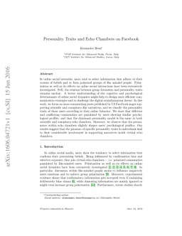 Personality Traits and Echo Chambers on Facebook
