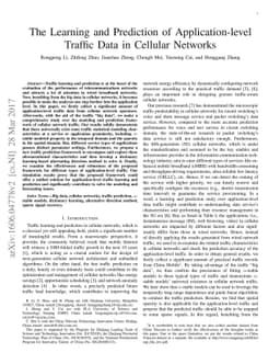 The Learning and Prediction of Application-level Traffic Data in
  Cellular Networks