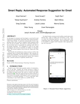 Smart Reply: Automated Response Suggestion for Email